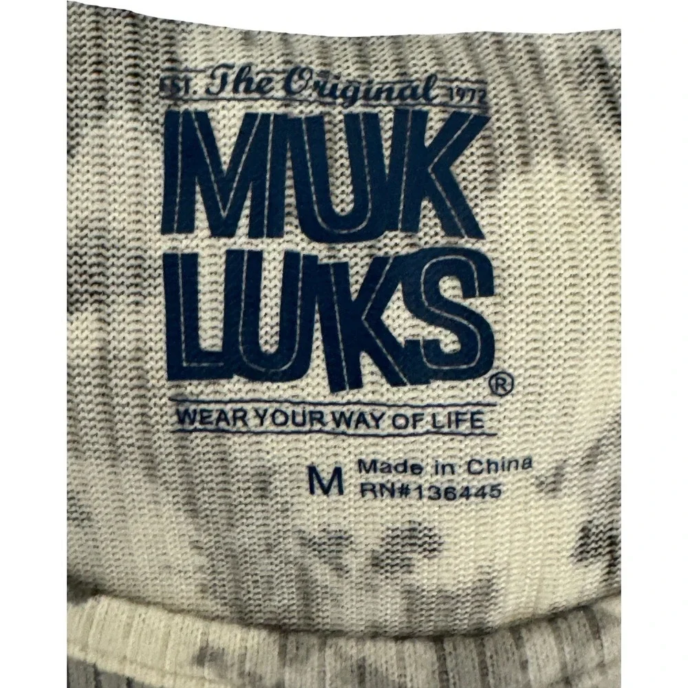 Muk Luks Pajama Set Womens Medium Marble Blur Textured Butter Knit 3pc Tank Wrap